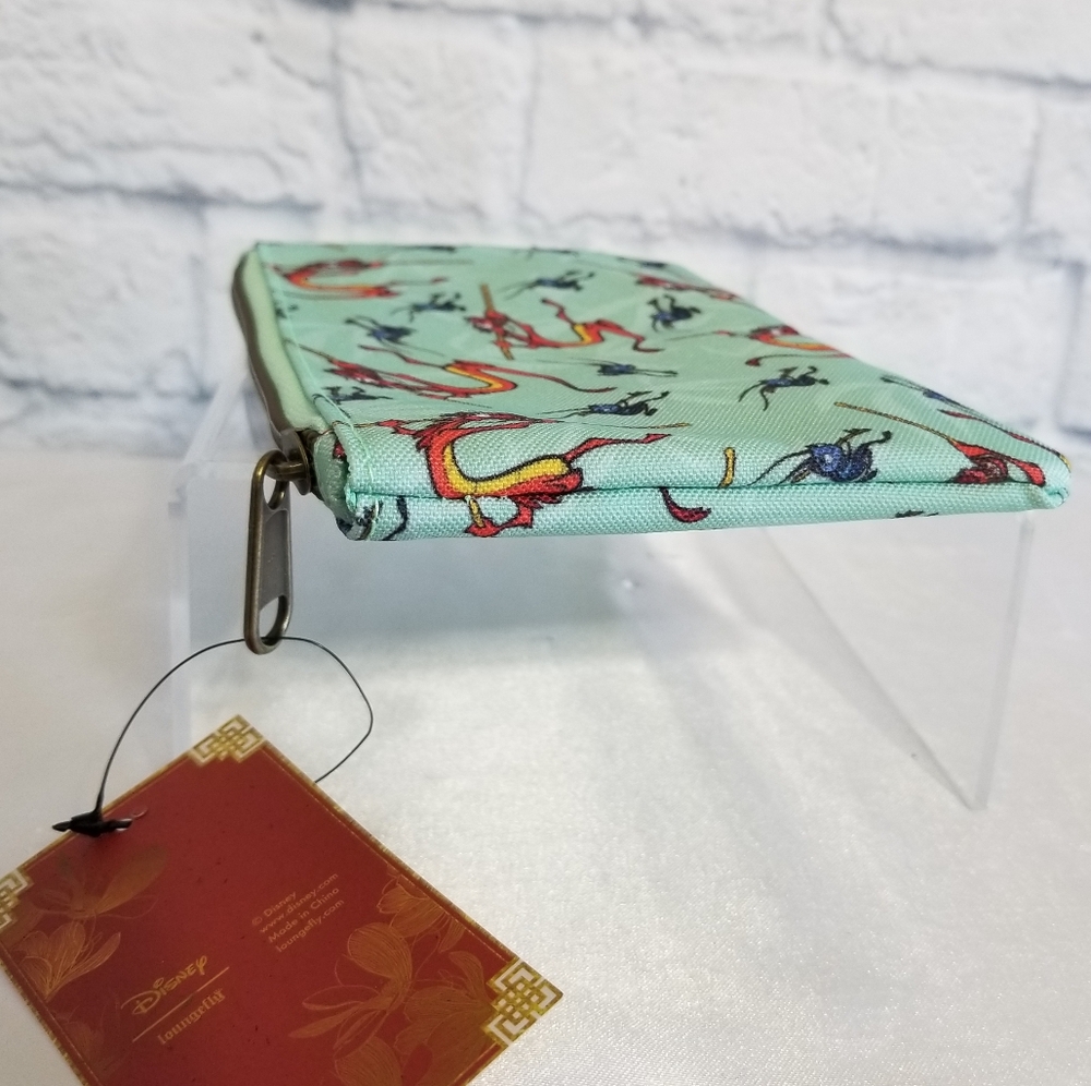 Loungefly Mulan Companion Friend Mushu Dragon Crikee Zip Disney Travel Pouch New - Picture 9 of 16